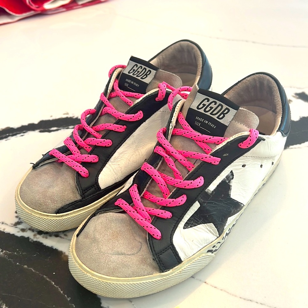 Golden Goose white/black Superstar sneakers